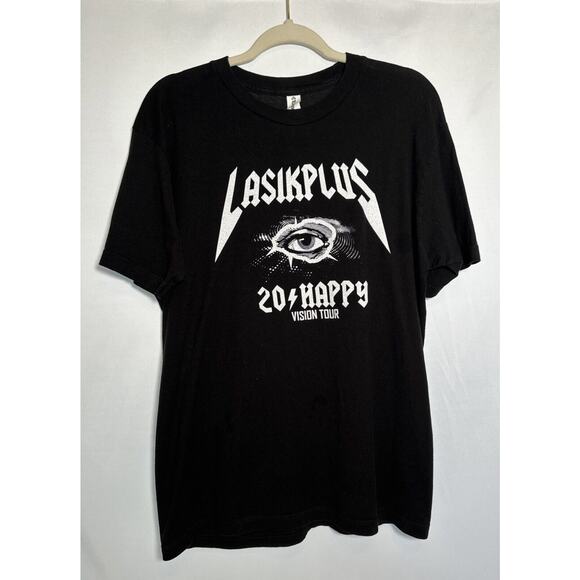 LASIKPLUS 20 HAPPY VISION TOUR CONCERT SHIRT MENS L BLACK TEE - Picture 1 of 6